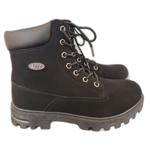 Lugz Womens Brace Hi Lace Up Casual Ankle Boots Black Velvet size 7 - Picture 1 of 12